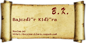 Bajczár Klára névjegykártya